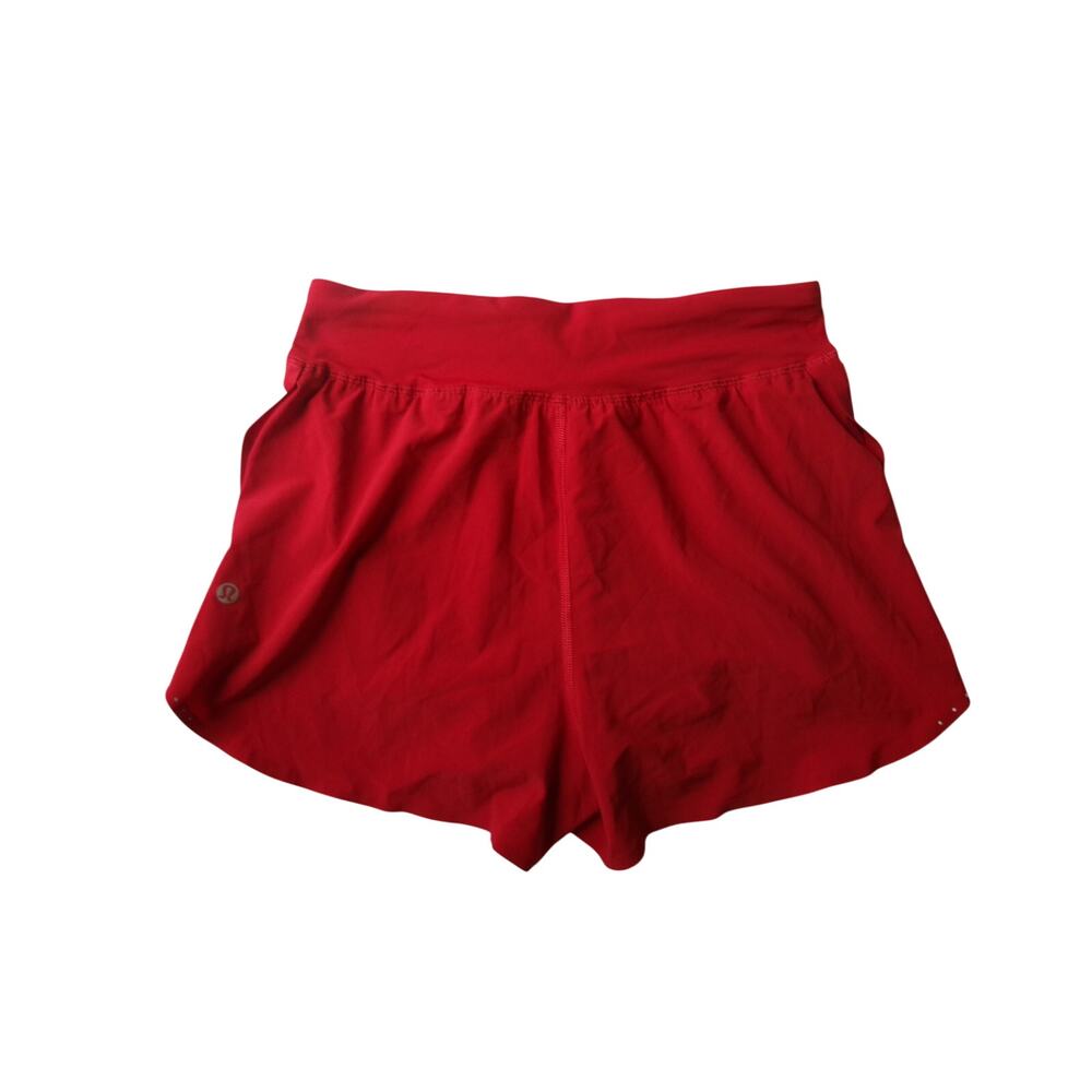 Lululemon Red Running Shorts Women’s Size 4 Lined Reflective Athletic